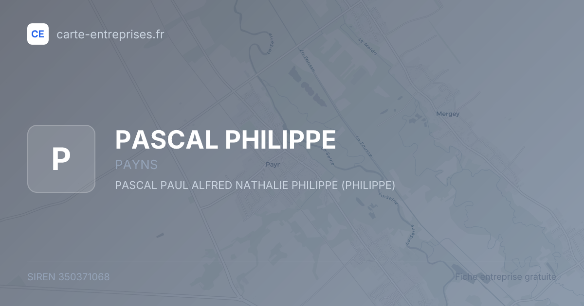 PASCAL PHILIPPE — 350371068 — fiche entreprise