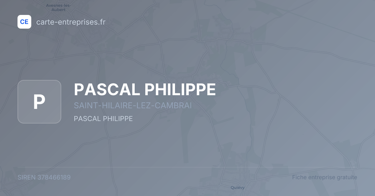 PASCAL PHILIPPE — 378466189 — fiche entreprise