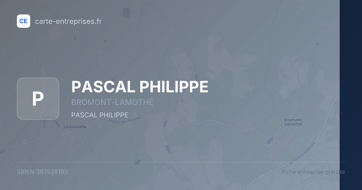 PASCAL PHILIPPE — 387528193 — fiche entreprise
