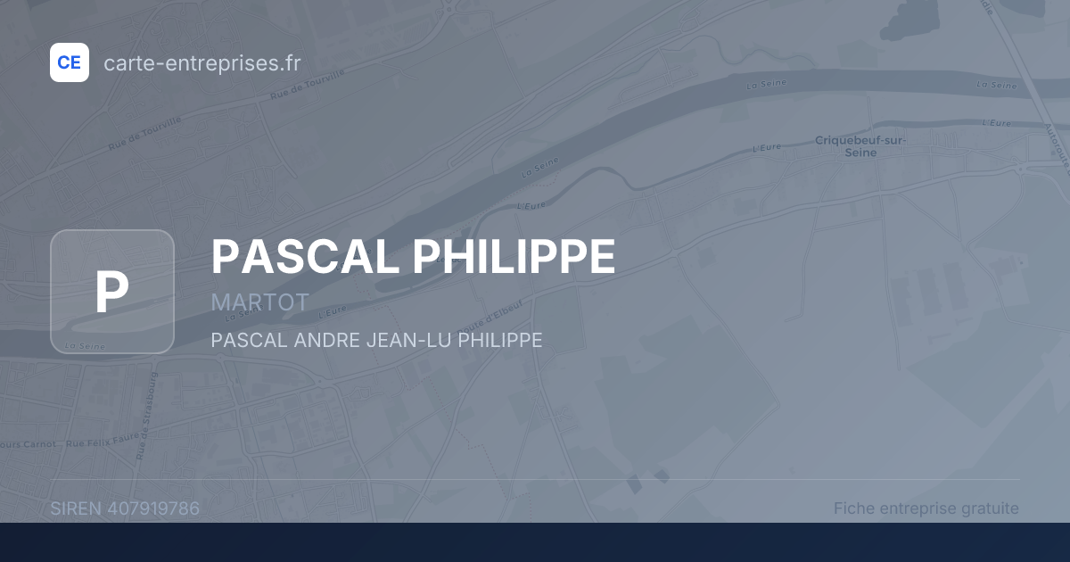 PASCAL PHILIPPE — 407919786 — fiche entreprise