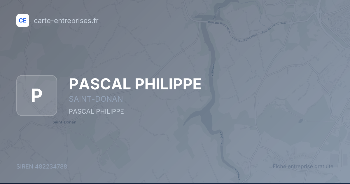PASCAL PHILIPPE — 482234788 — fiche entreprise