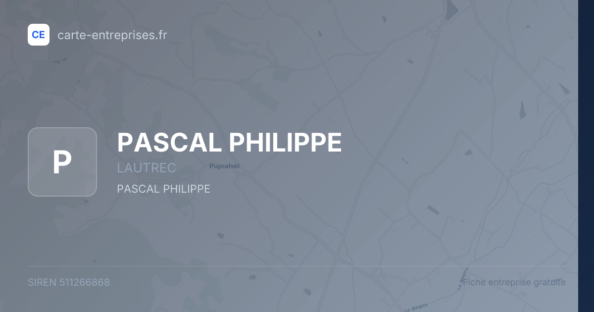 PASCAL PHILIPPE — 511266868 — fiche entreprise