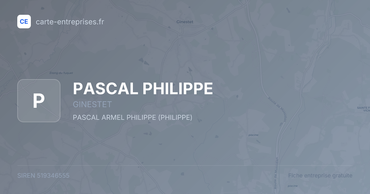 PASCAL PHILIPPE — 519346555 — fiche entreprise