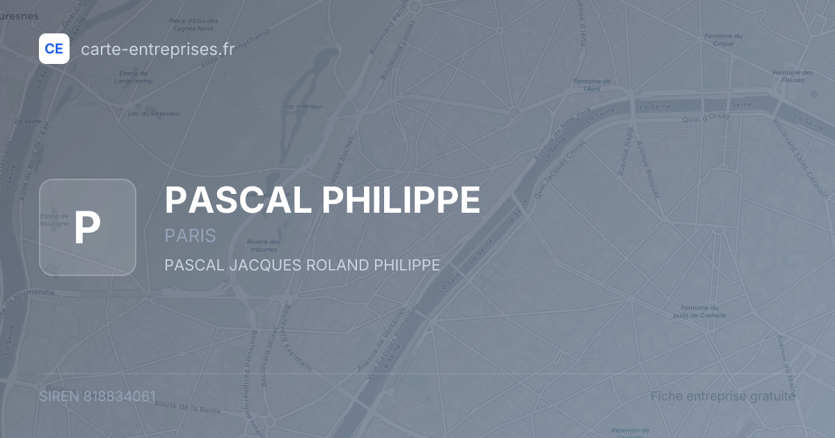 PASCAL PHILIPPE — 818834061 — fiche entreprise