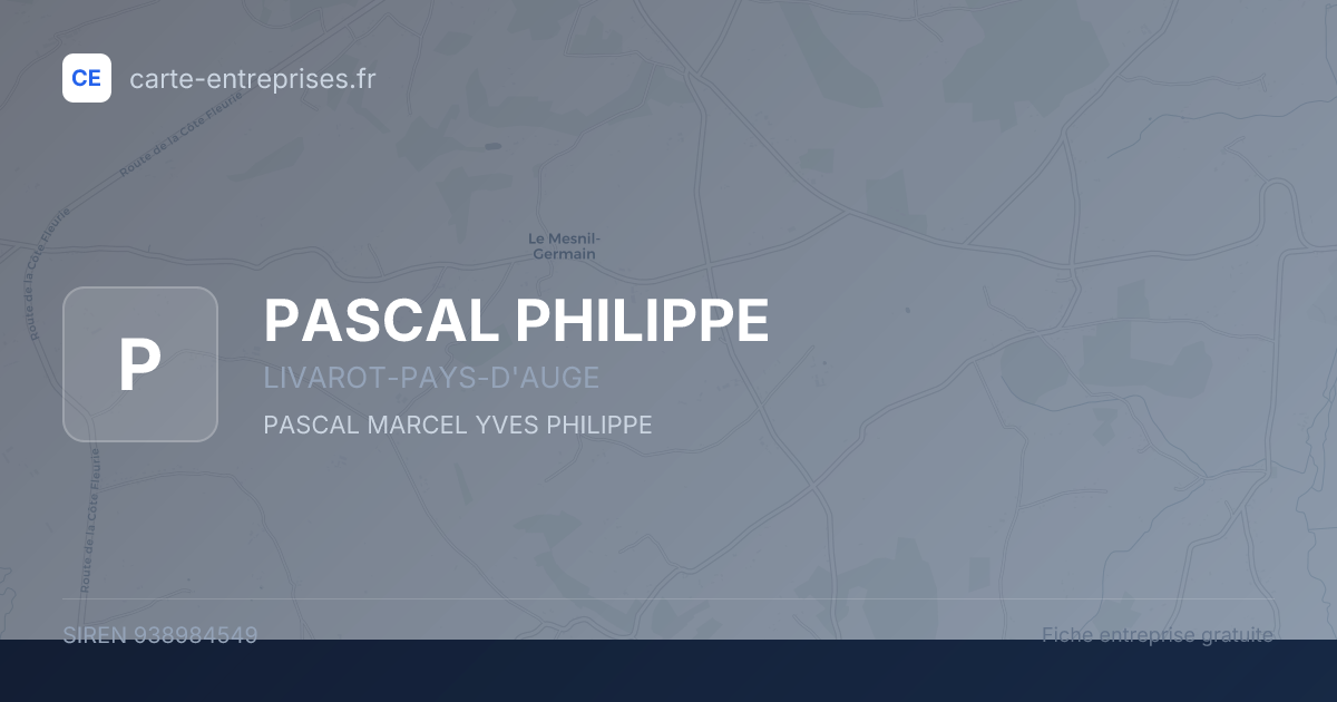 PASCAL PHILIPPE — 938984549 — fiche entreprise