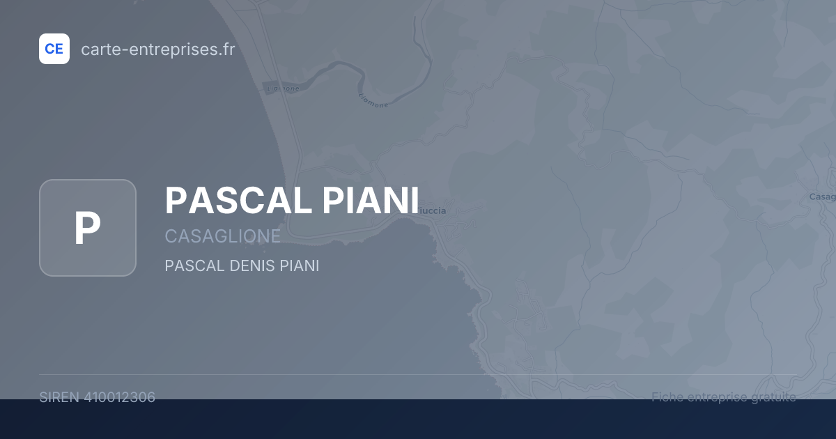 PASCAL PIANI — 410012306 — fiche entreprise