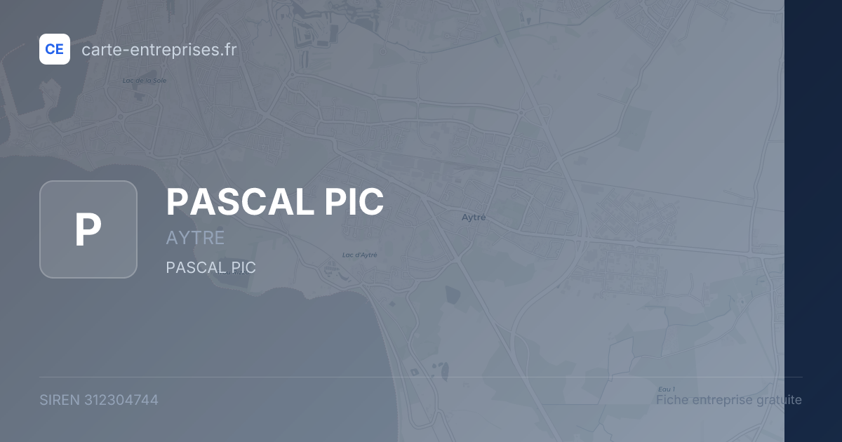 PASCAL PIC — 312304744 — fiche entreprise