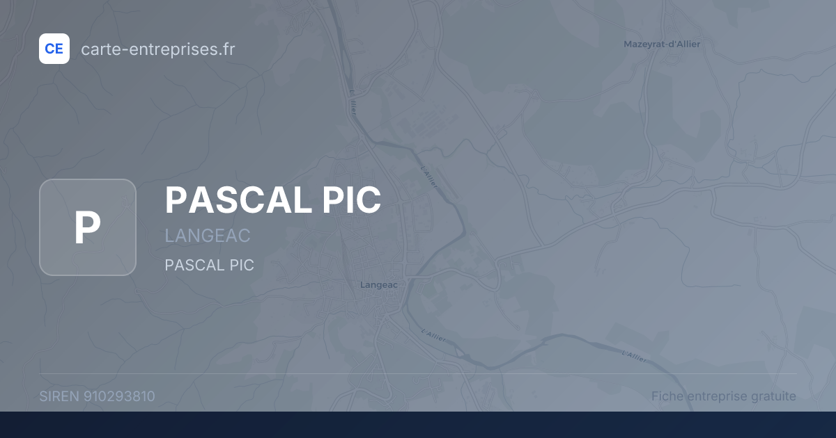 PASCAL PIC — 910293810 — fiche entreprise