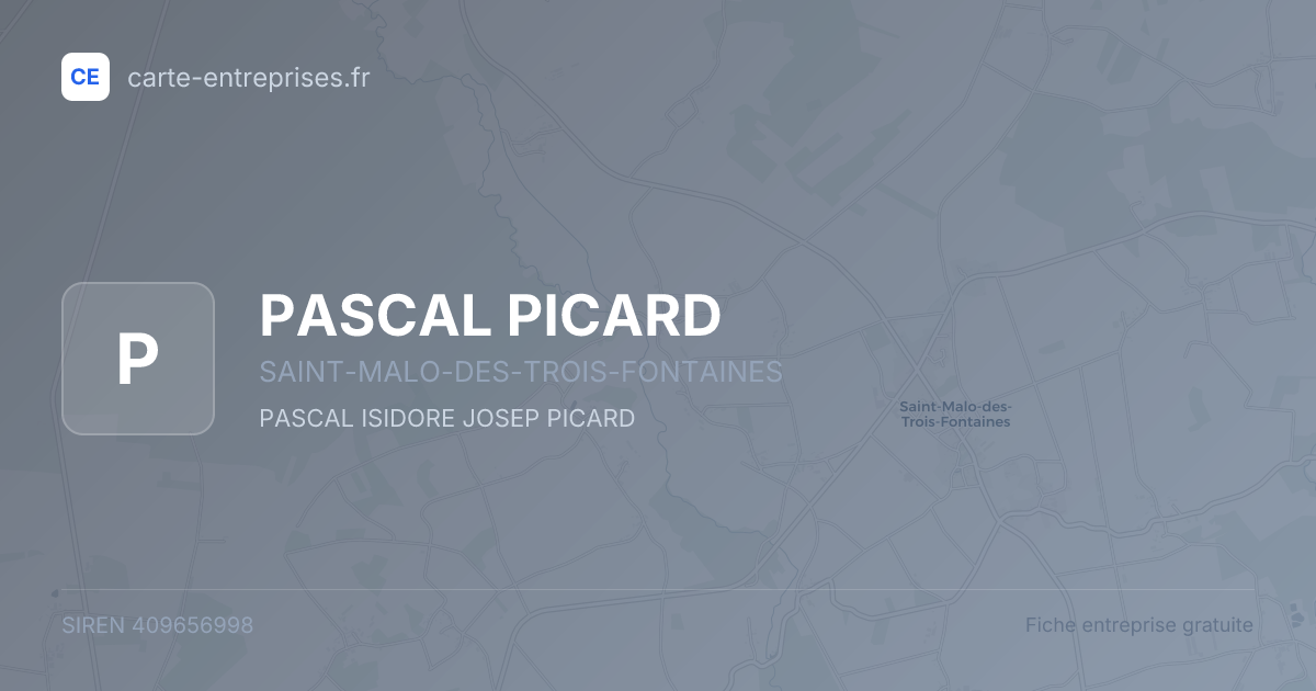 PASCAL PICARD — 409656998 — fiche entreprise