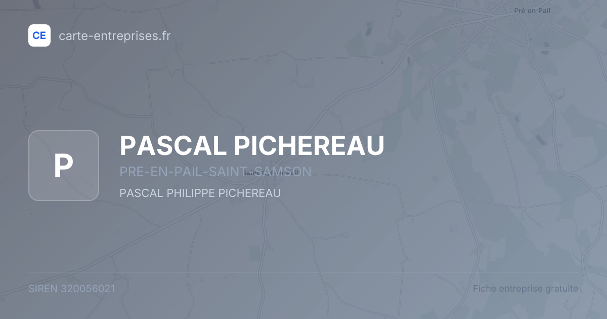 PASCAL PICHEREAU — 320056021 — fiche entreprise