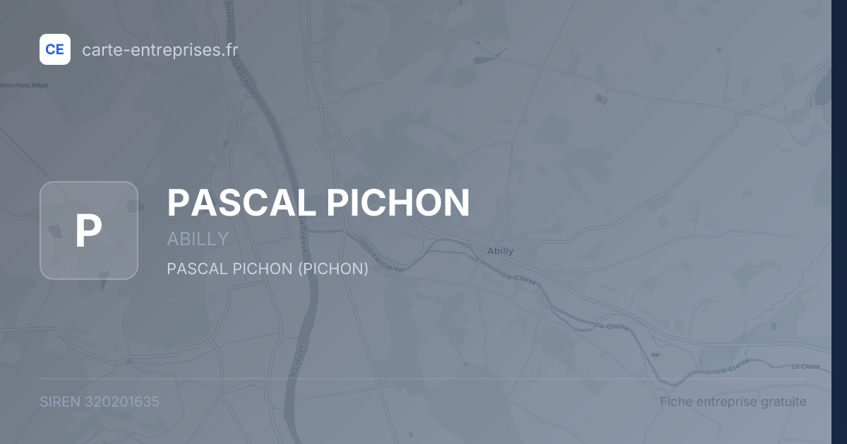 PASCAL PICHON — 320201635 — fiche entreprise