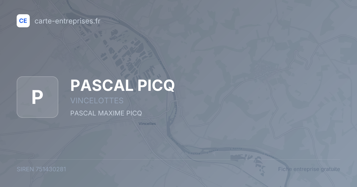 PASCAL PICQ — 751430281 — fiche entreprise