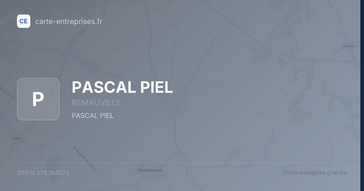 PASCAL PIEL — 378364574 — fiche entreprise