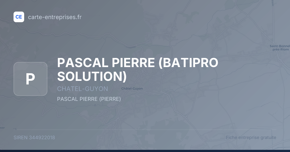 PASCAL PIERRE (BATIPRO SOLUTION) — 344922018 — fiche entreprise