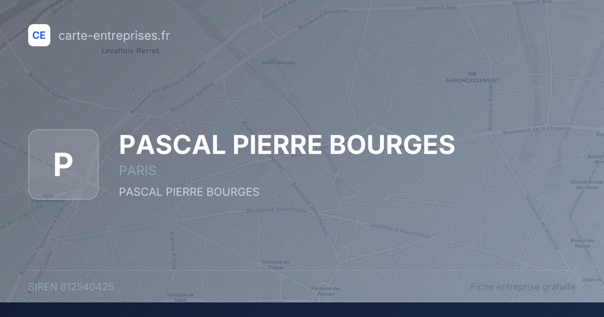 PASCAL PIERRE BOURGES — 812540425 — fiche entreprise