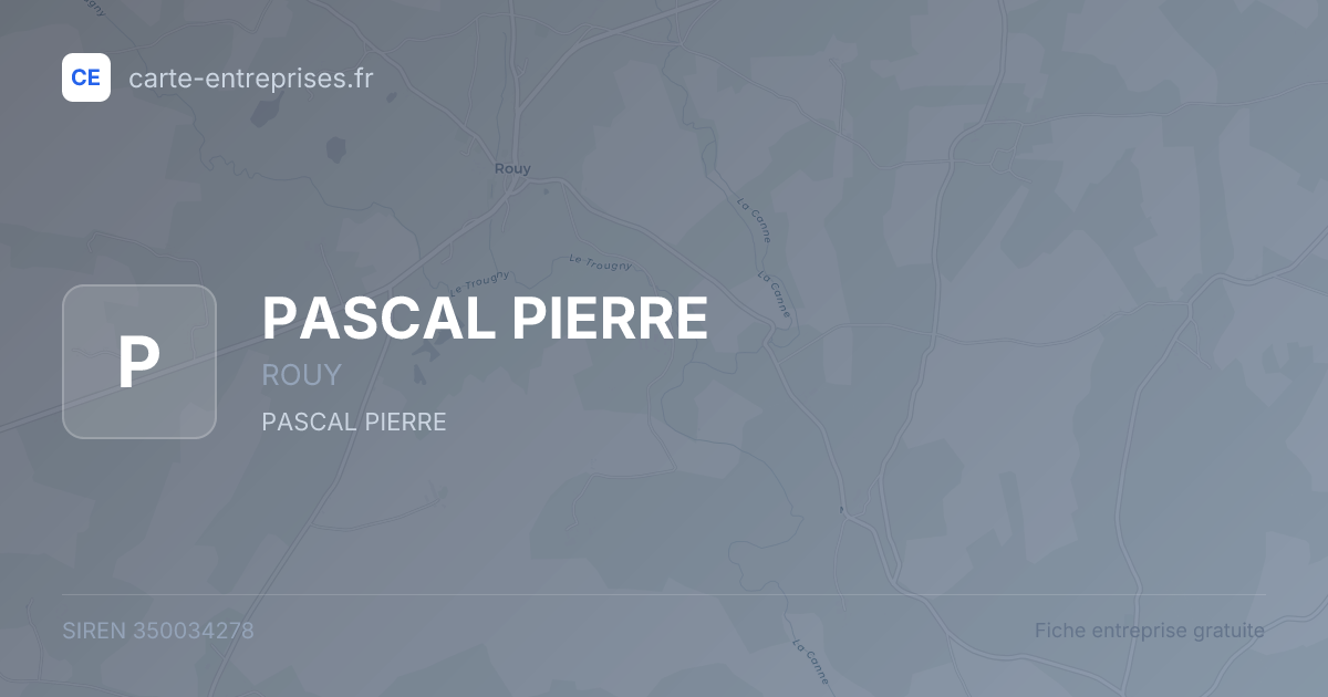 PASCAL PIERRE — 350034278 — fiche entreprise