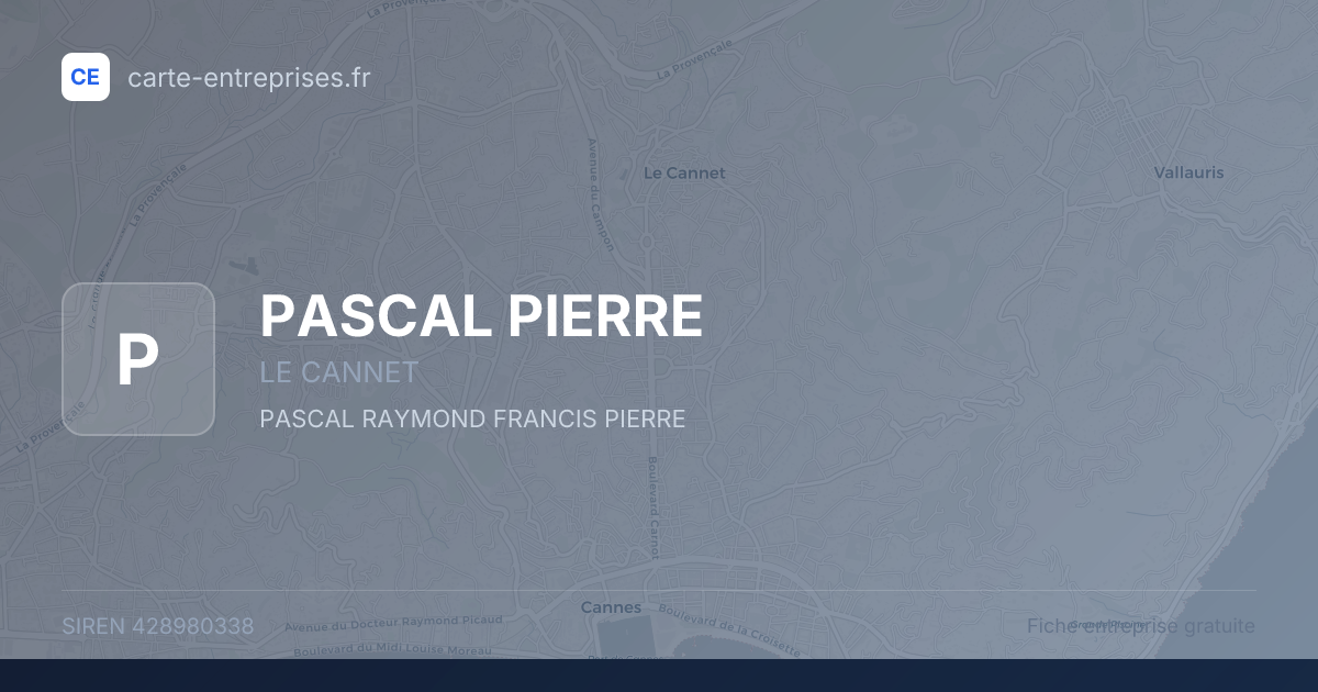 PASCAL PIERRE — 428980338 — fiche entreprise