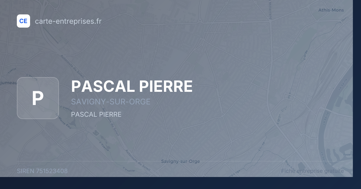 PASCAL PIERRE — 751523408 — fiche entreprise