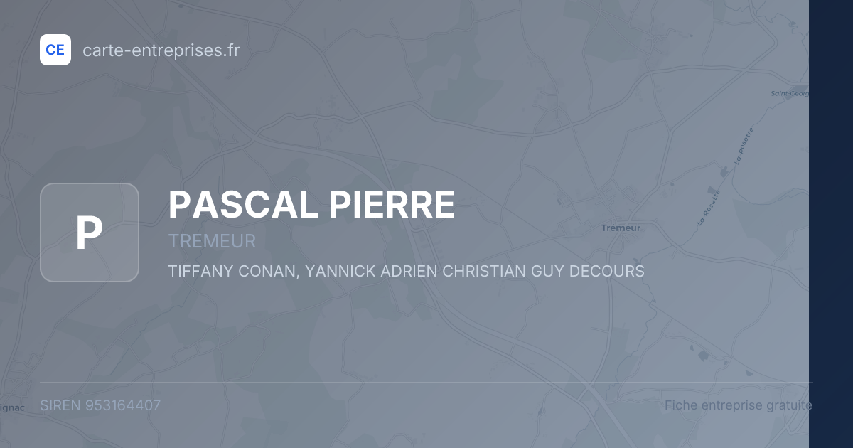 PASCAL PIERRE — 953164407 — fiche entreprise