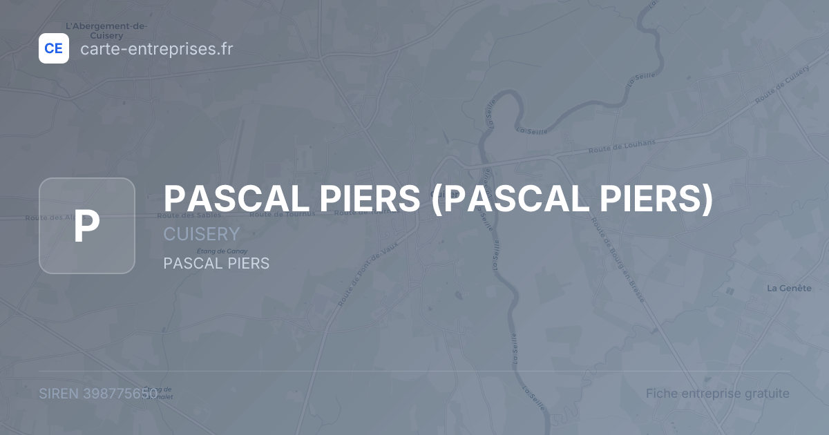 PASCAL PIERS — 398775650 — fiche entreprise