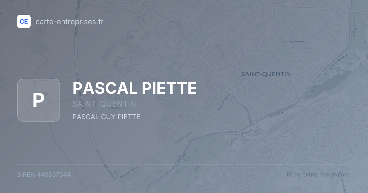 PASCAL PIETTE — 448657544 — fiche entreprise