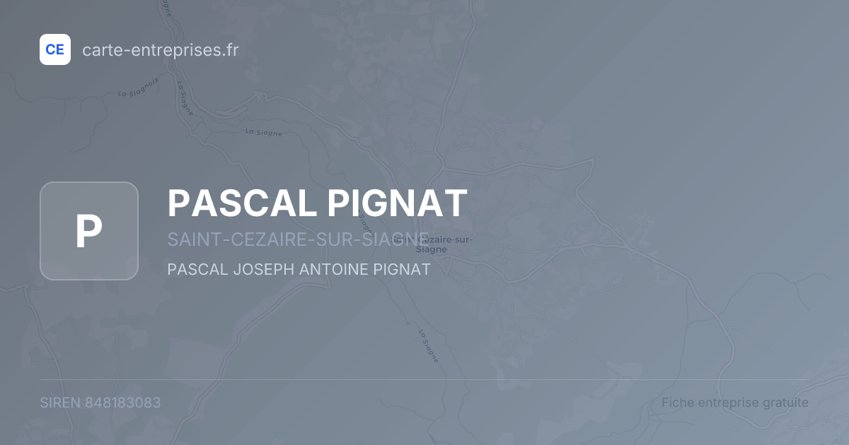 PASCAL PIGNAT — 848183083 — fiche entreprise