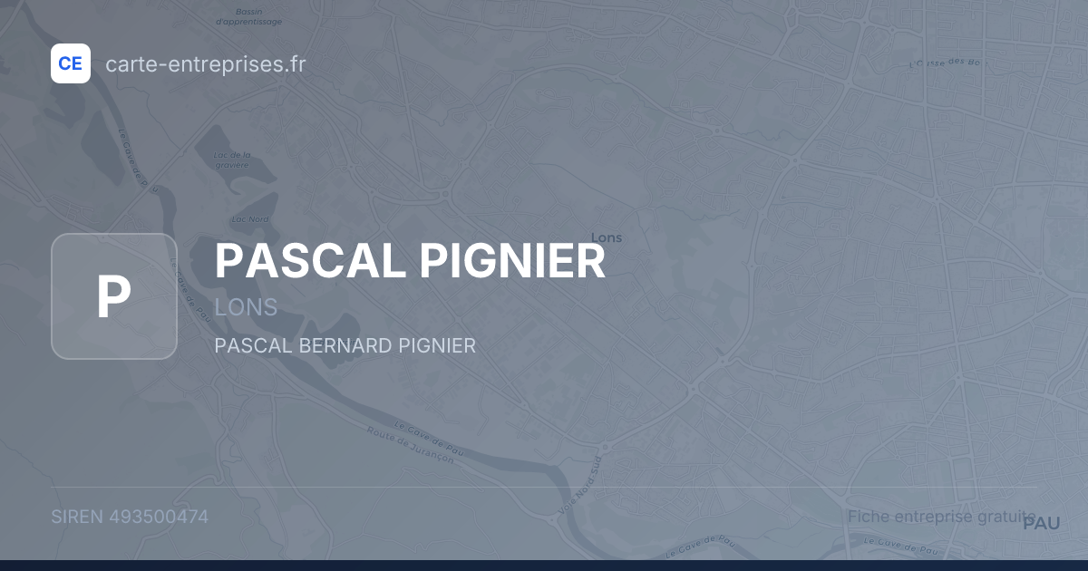 PASCAL PIGNIER — 493500474 — fiche entreprise