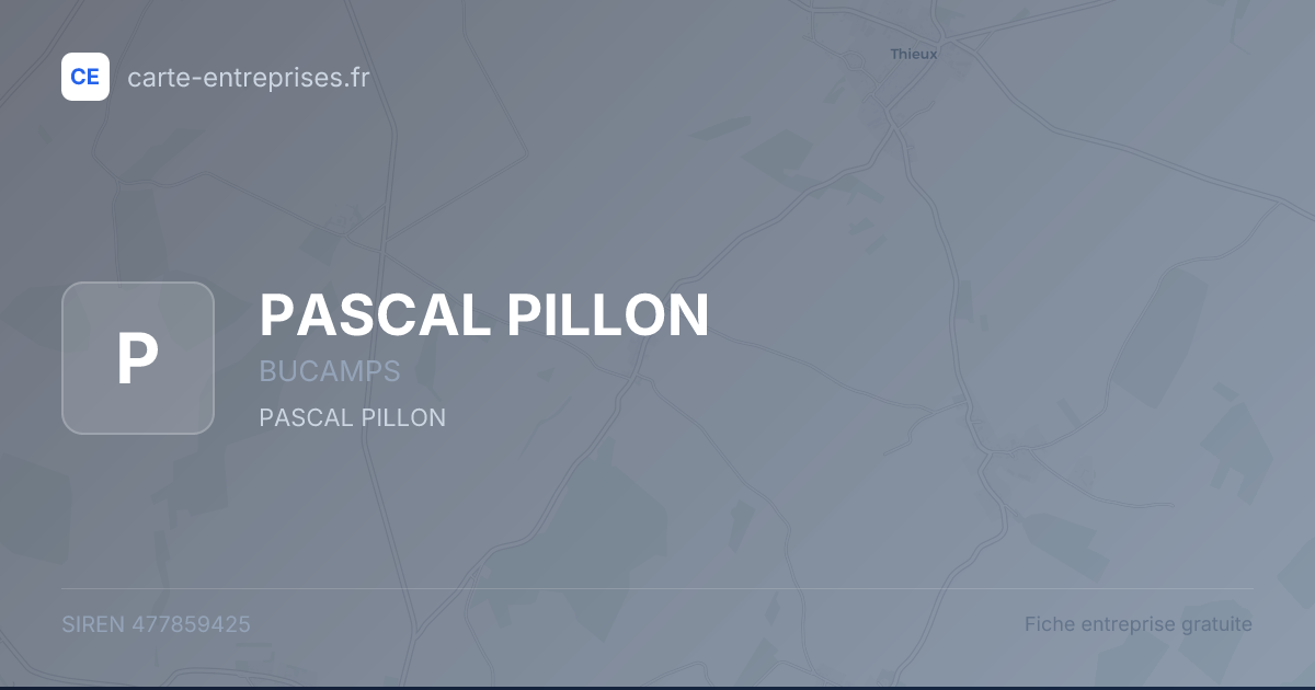 PASCAL PILLON — 477859425 — fiche entreprise