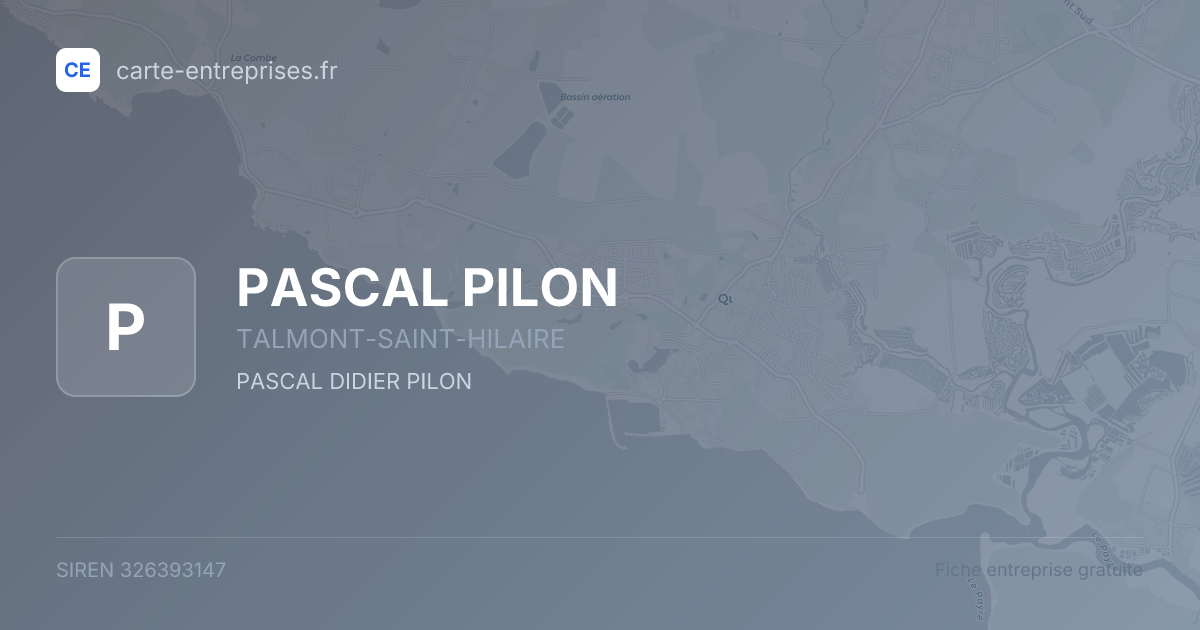 PASCAL PILON — 326393147 — fiche entreprise