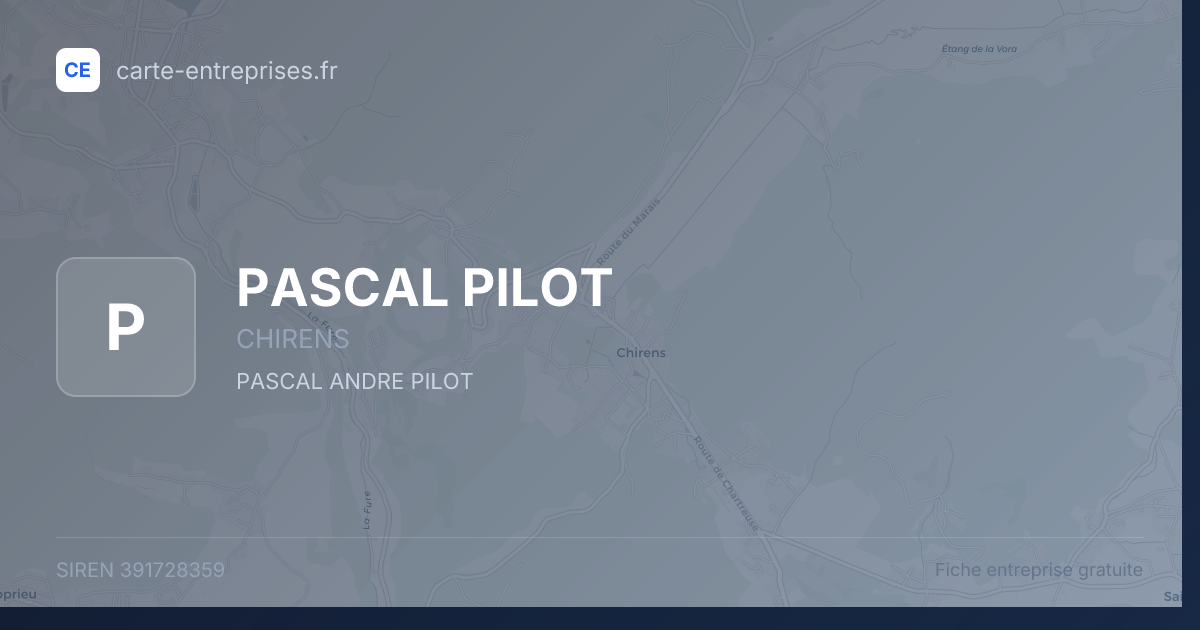 PASCAL PILOT — 391728359 — fiche entreprise