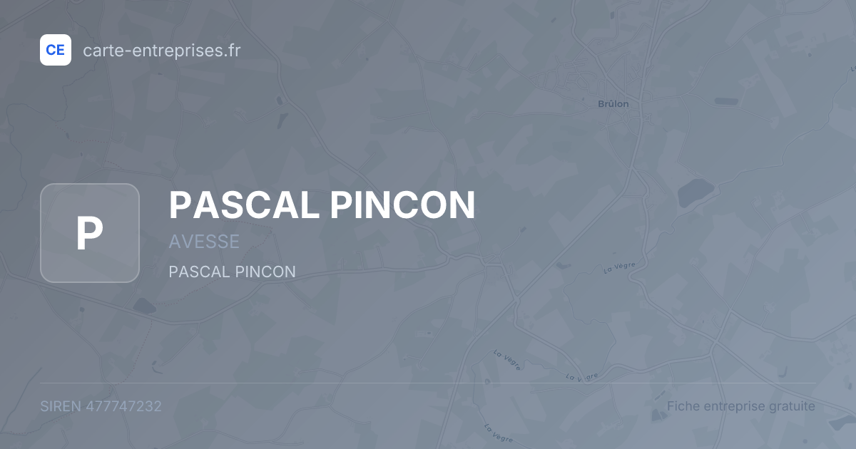 PASCAL PINCON — 477747232 — fiche entreprise