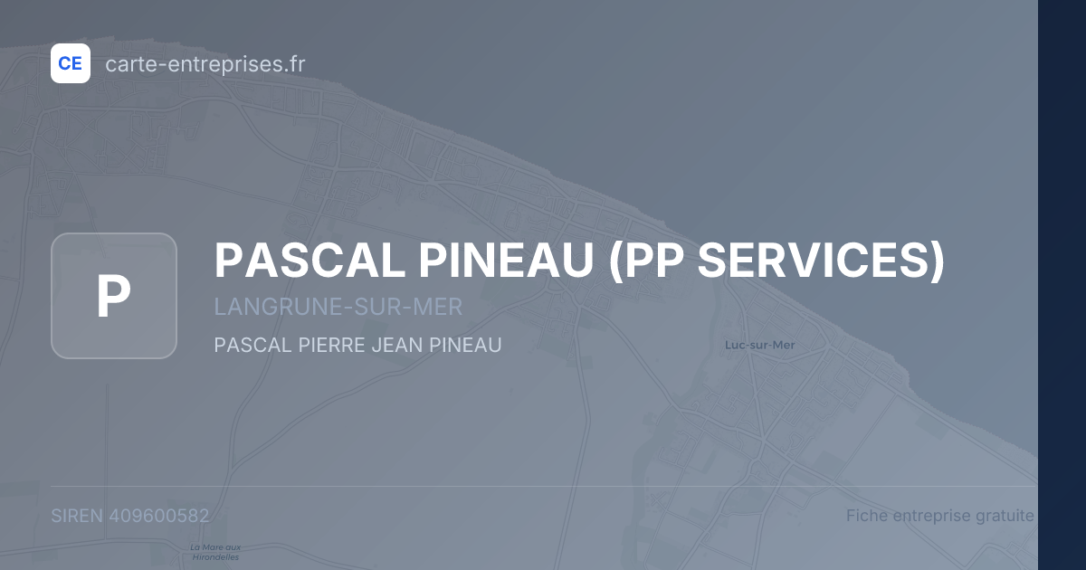 PASCAL PINEAU (PP SERVICES) — 409600582 — fiche entreprise