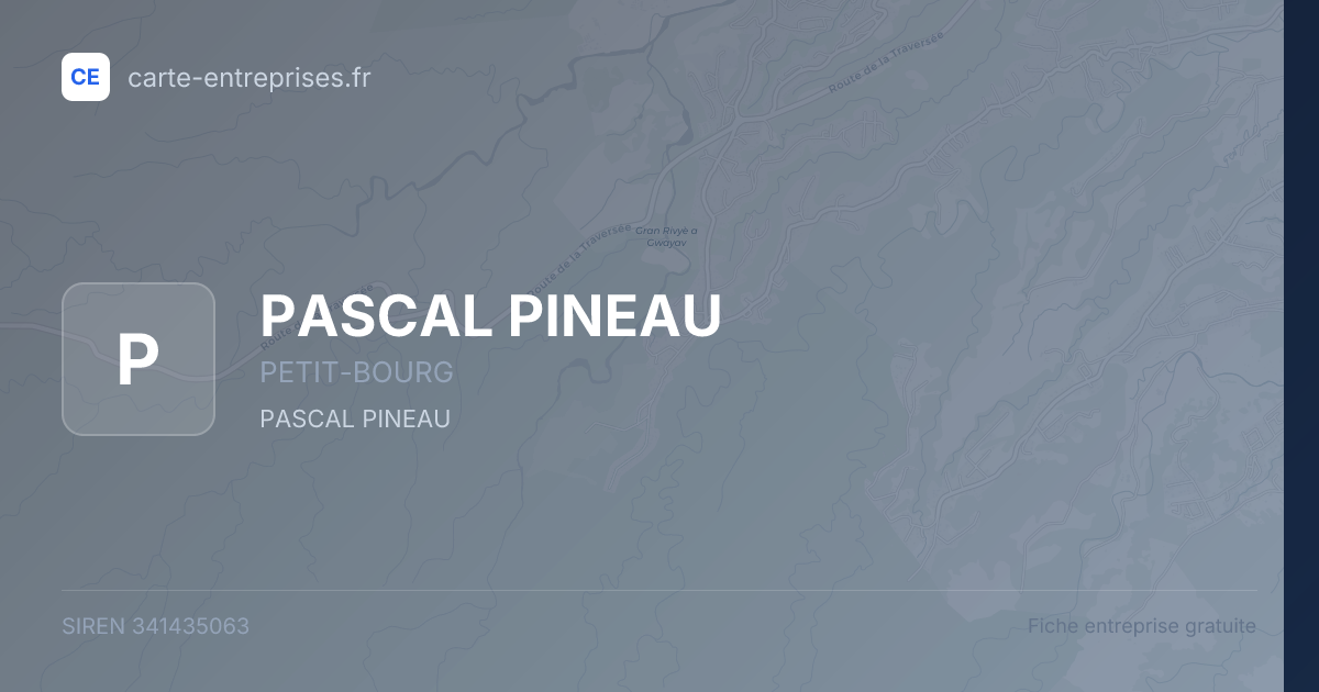PASCAL PINEAU — 341435063 — fiche entreprise