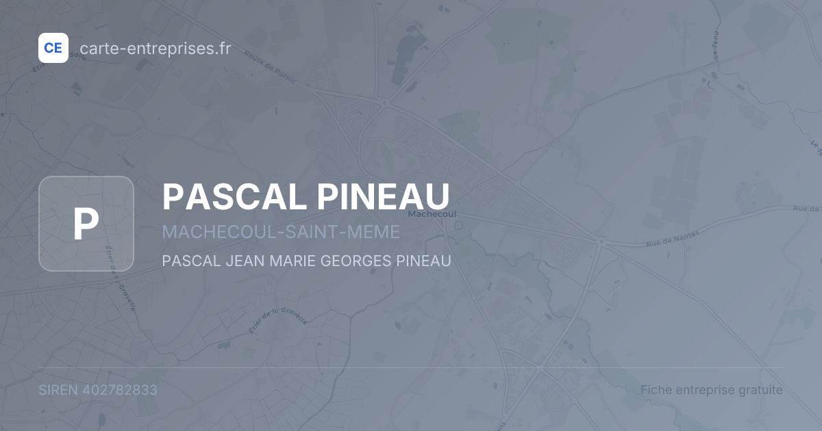 PASCAL PINEAU — 402782833 — fiche entreprise