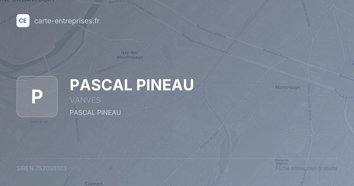 PASCAL PINEAU — 752098103 — fiche entreprise