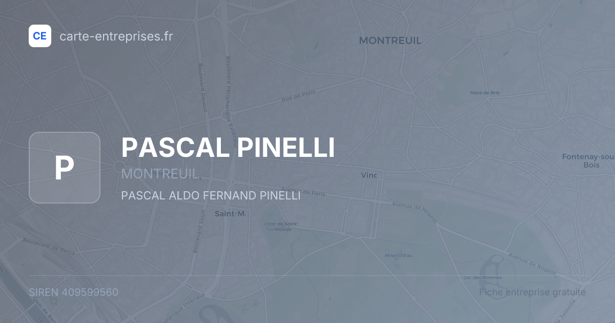 PASCAL PINELLI — 409599560 — fiche entreprise