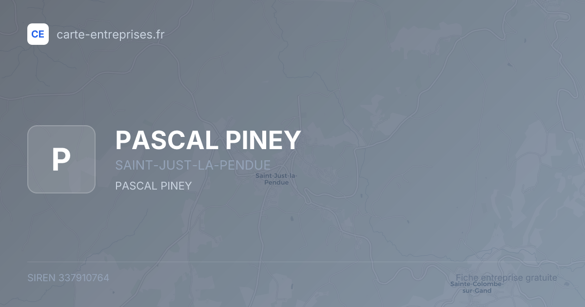 PASCAL PINEY — 337910764 — fiche entreprise