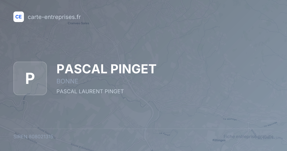 PASCAL PINGET — 808021315 — fiche entreprise