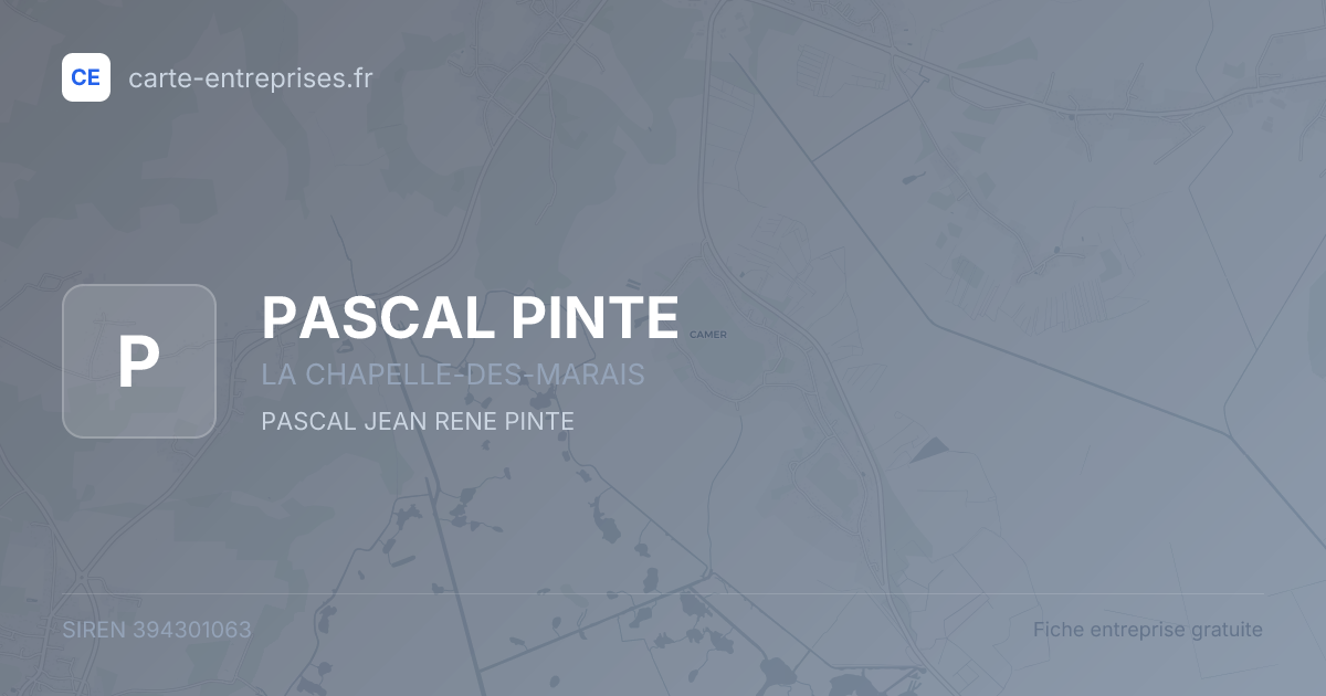PASCAL PINTE — 394301063 — fiche entreprise