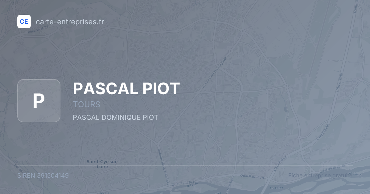 PASCAL PIOT — 391504149 — fiche entreprise