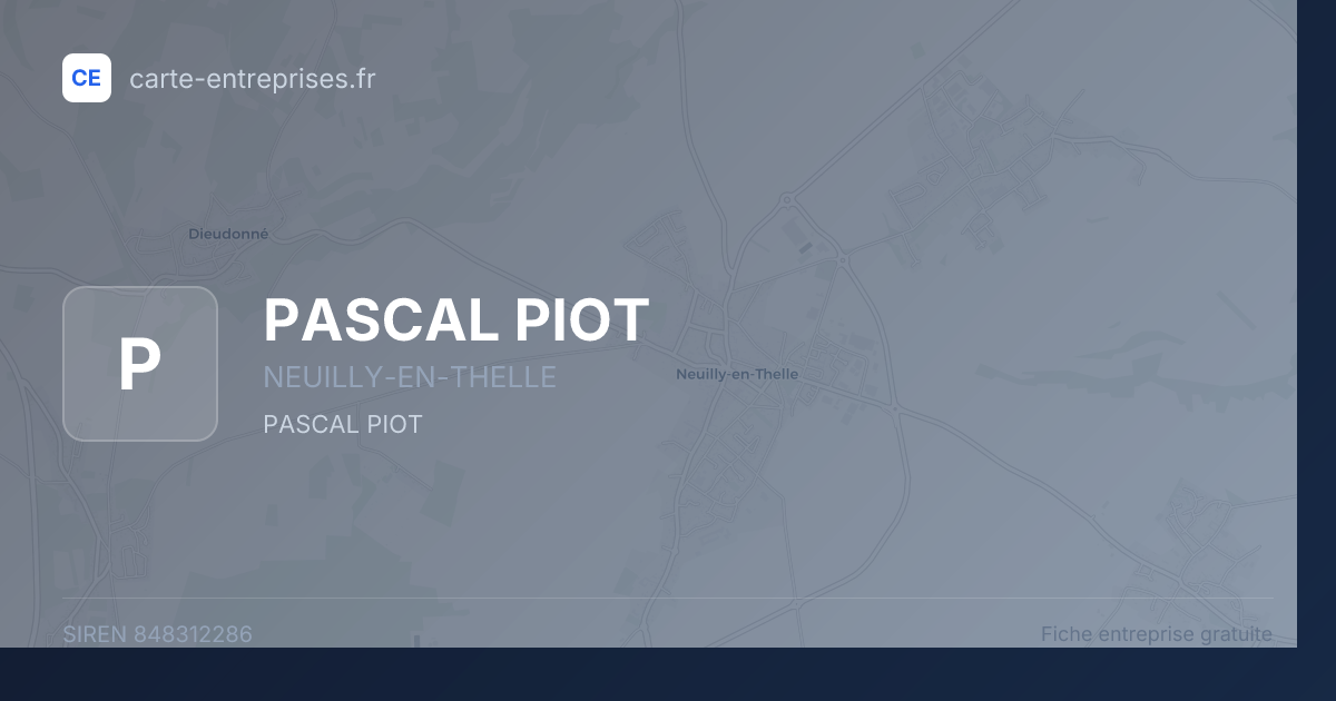 PASCAL PIOT — 848312286 — fiche entreprise