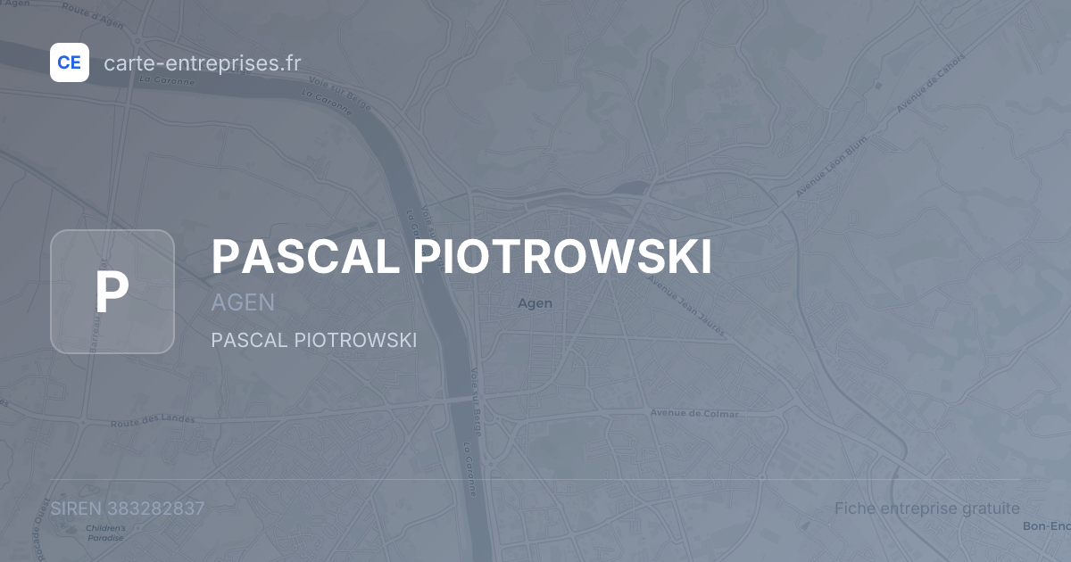 PASCAL PIOTROWSKI — 383282837 — fiche entreprise