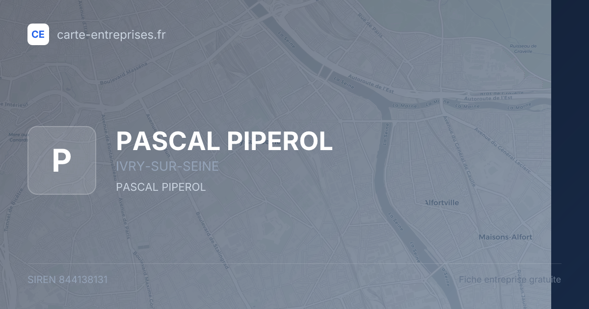 PASCAL PIPEROL — 844138131 — fiche entreprise