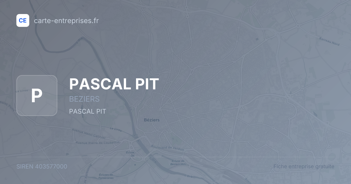 PASCAL PIT — 403577000 — fiche entreprise