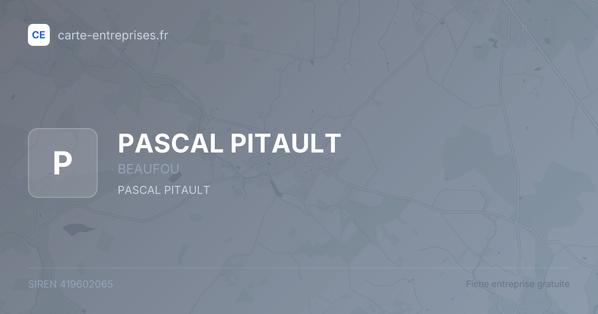 PASCAL PITAULT — 419602065 — fiche entreprise