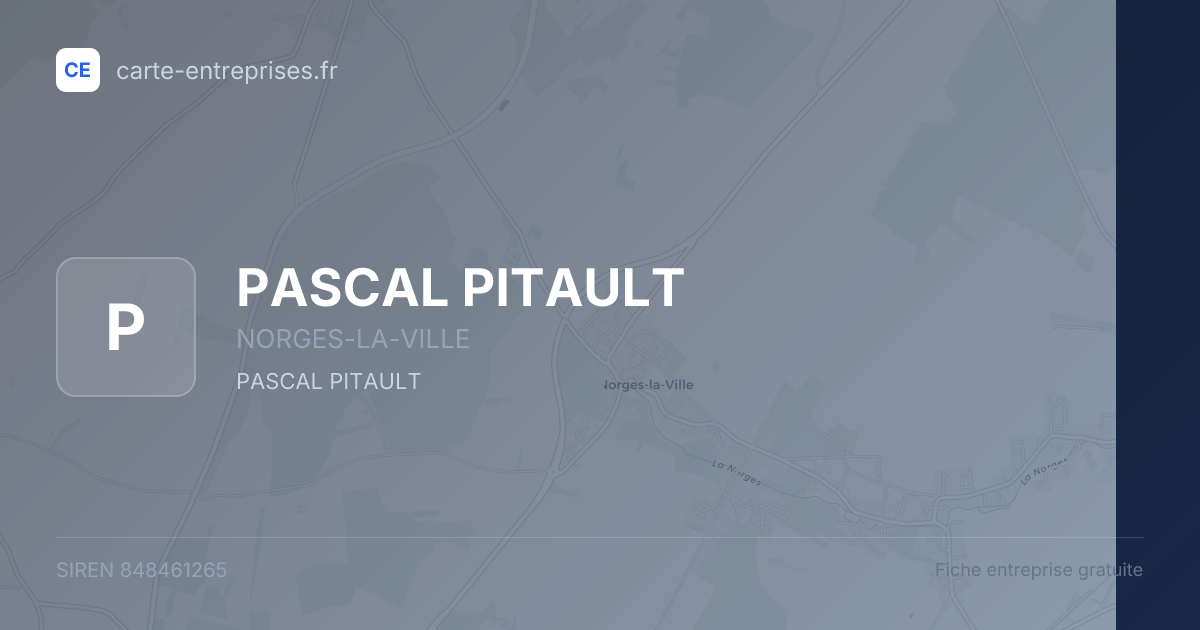PASCAL PITAULT — 848461265 — fiche entreprise