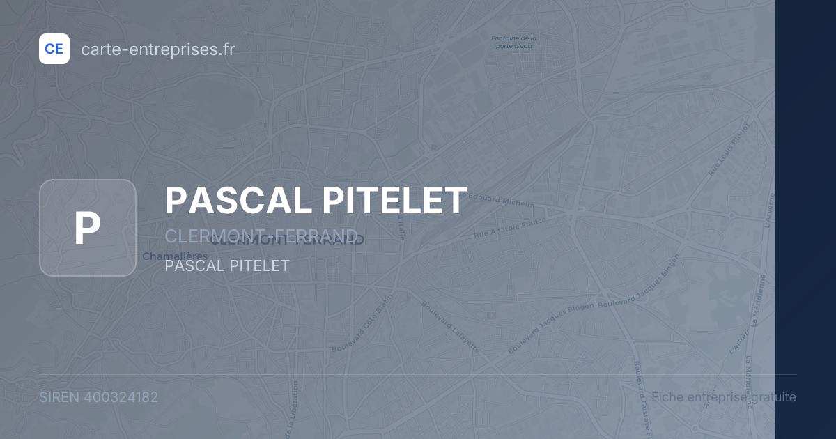 PASCAL PITELET — 400324182 — fiche entreprise