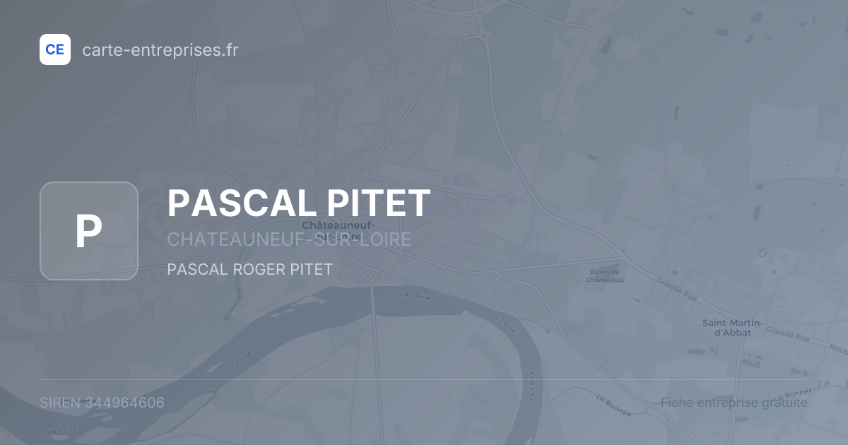 PASCAL PITET — 344964606 — fiche entreprise