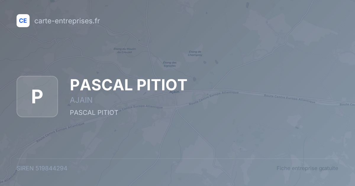 PASCAL PITIOT — 519844294 — fiche entreprise