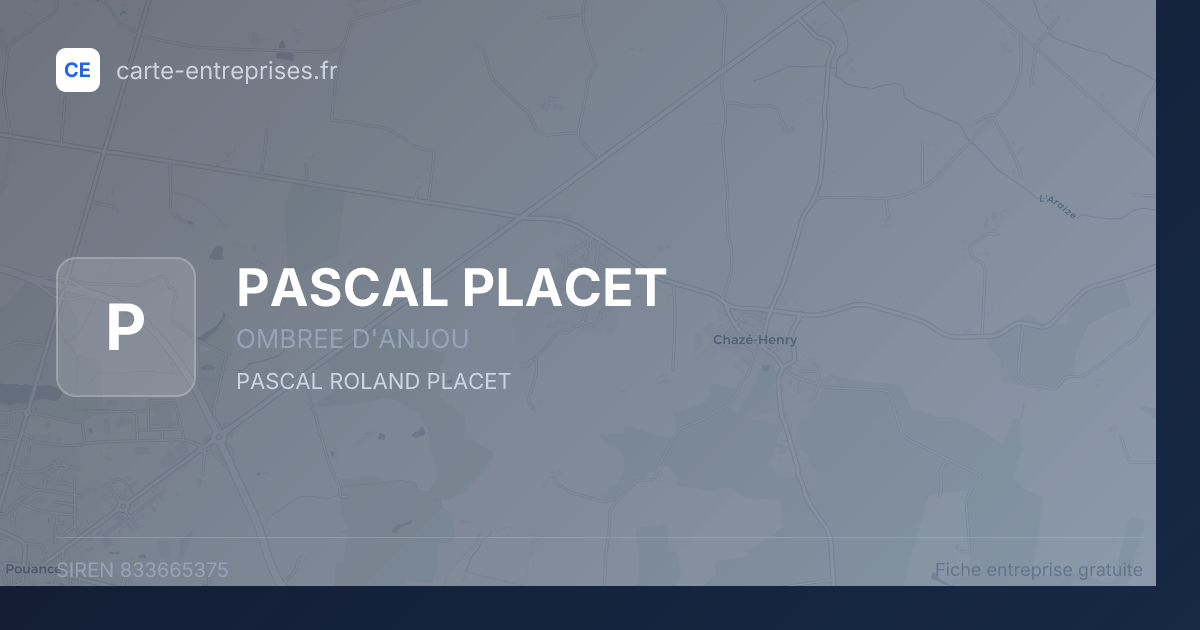 PASCAL PLACET — 833665375 — fiche entreprise